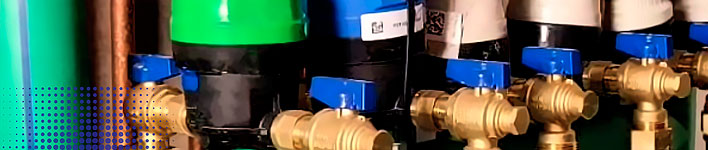 Batería de contadores de Agua instalados